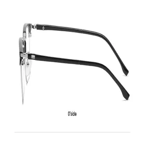 Lunettes de vue homme semi-métal anti-lumière bleue monture optique tendance bureau