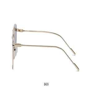 Chic narrow metal frame sunglasses side view detail, fashionable double bridge eyewear design.