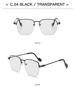 Occhiali da vista metallo semi-montatura tendenza vintage quadrati sfumati chic eleganti 1pz