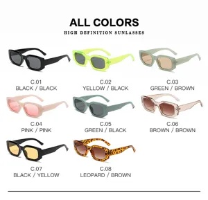 Fashion retro square sunglasses for men and women, trendy small frame UV protection eyewear.