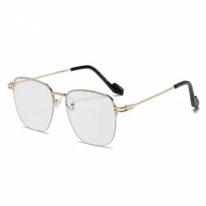 Donna vintage metallo mezza montatura occhiali da sole anti-UV vista principale sole