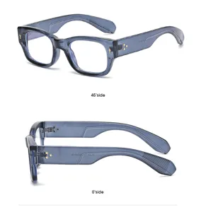 Klassische halbtransparente graue dicke Blaulichtfilter Brille modische optische Fassung
