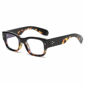 Retro dicker Rahmen Blaulichtfilter Brille mit stilvollem zweifarbigem Azetatdesign.