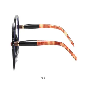 Side detail view of retro square sunglasses for men, chunky frame with tortoise temple.