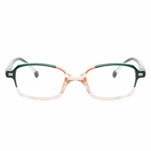Women fashion gradient anti-blue light reading glasses with stylish small square frame.