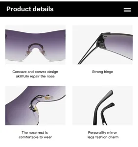 Future Y2K fashion sunglasses with gradient lenses and stylish frame design for trendy daily wear.