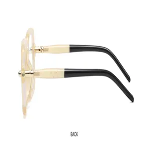Side detail view of retro thick-frame square sunglasses, showcasing unique temple design.
