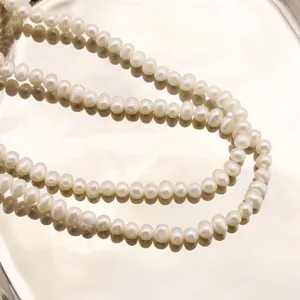 Natürliche Süßwasserperle langer Pullover Kette Halskette mehrschichtige elegante Schmuck