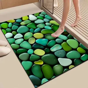 Pebble 3D Diatomaceous Earth Bath Mat Absorbent Quick Drying Non Slip Floor Mat For Bathroom Home Decor