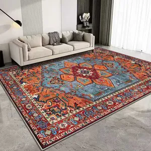 Persian style living room rug large anti-slip floor mat for bedroom and coffee table decor