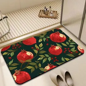 Badematte mit Granatapfel Muster, schnell trocknende Kieselgur Badematte für zu Hause.