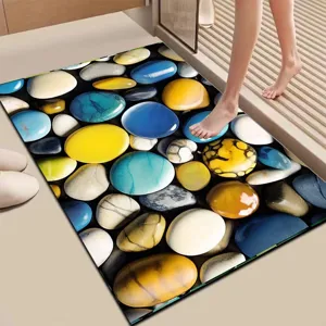3D Pebble Diatomite Bathroom Floor Mat Non-Slip Water Absorbent Door Mat Home Decor
