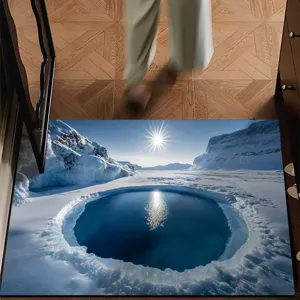 3D Arktis Gletscher Druck Fußmatte rutschfeste saugfähige Tür matte für Flur Deko