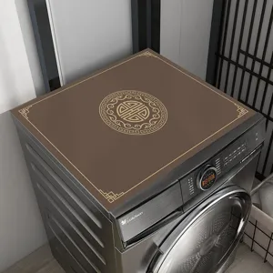 Modern Chinese style washing machine top dust cover waterproof protective mat for home laundry appliance decor