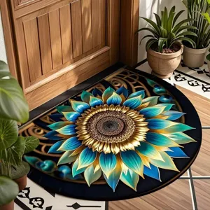 Retro Bohemian Crystal Velvet Floor Mat Nordic Floral Absorbent Bathroom Entrance Door Mat