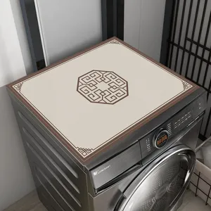 New Chinese style washing machine dust cover top protector waterproof diatom mud mat