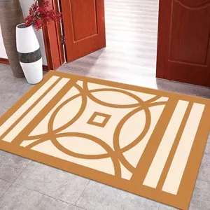 Tappeto da Ingresso Stampa Geometrica Antiscivolo Tappetino per Pavimento Arredamento Interno