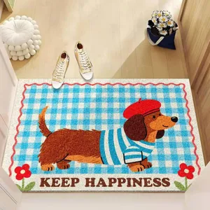 Alfombrilla de Puerta de PVC de Animal Lindo Antideslizante Alfombrilla de Entrada Alfombrilla de Suelo Lavable Para Pasillo Baño Cocina Hogar