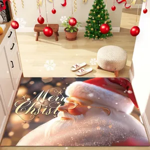 Tappeto natalizio Babbo Natale antiscivolo zerbino per ingresso corridoio decorazione casa.