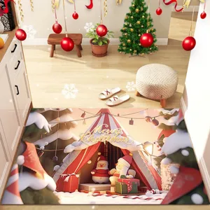 Tappeto da terra di Natale antiscivolo tappeto d'ingresso per la casa delle feste simpatico decoro