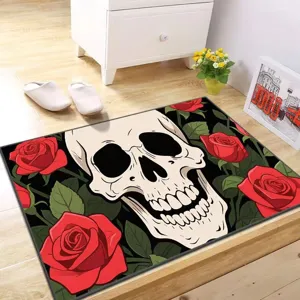 American Halloween Crystal Velvet Absorbent Floor Mat Bathroom Non-Slip Rug Hallway Door Mat Festive Home Decor
