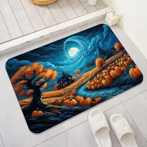Halloween doormat autumn party themed floor mat spooky house pumpkin indoor decor rug