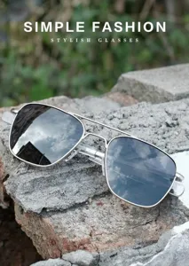 Lunettes de soleil pilote polarisées homme cadre en métal classique conduite détail