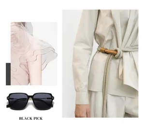 Fashion square sunglasses for women, large frame chic eyewear with dark lenses for daily wear.