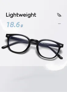 Occhiali da vista rotondi neri retro leggeri anti luce blu per uso quotidiano moderno