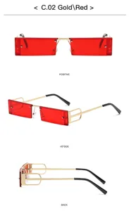 Vue détaillée de lunettes de soleil rétro rouges avec branches ajourées uniques.