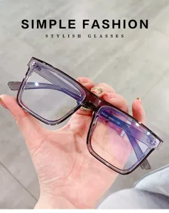 Transparent square optical glasses frame stylish fashion casual daily wear eyewear specs