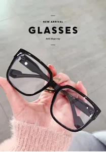 Gafas cuadradas grandes negras con filtro de luz azul estilo moda urbana para uso diario