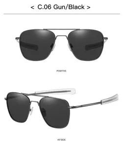 Lunettes de soleil pilote pour homme en métal avec verres polarisés, gunmetal chic.