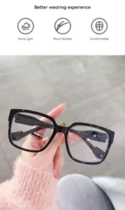 Montura de gafas opticas cuadrada elegante, ligera y comoda para el uso diario.
