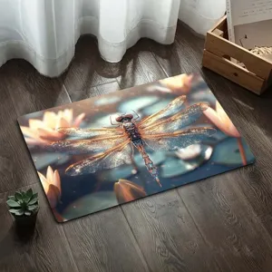 Tappeto bagno in terra diatomacea con libellula, tappetino antiscivolo assorbente per cucina e porta.