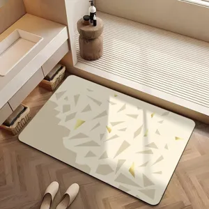 Tapis de bain en terre de diatomée de luxe français avec motif géométrique antidérapant maison