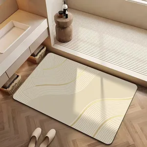 Tapis de bain en terre de diatomée de luxe français, tapis de sol antidérapant absorbant pour la maison.