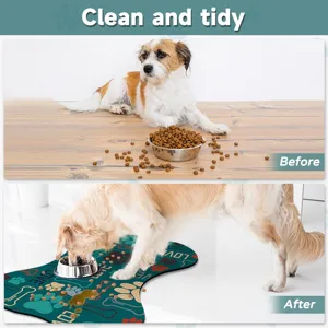 Alfombrilla de comida para mascotas de tierra de diatomeas, absorbente antideslizante perro.