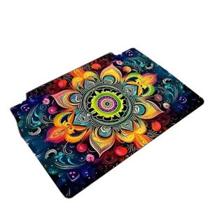 Colorida alfombra de tierra de diatomeas mandala, felpudo antideslizante absorbente de baño