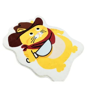 Drôle de motif de chat oeuf imitation cachemire chambre salon tapis de sol décoratif