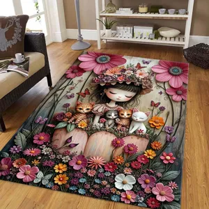 Crystal velvet printed floor mat living room coffee table sofa blanket bedroom decor rug