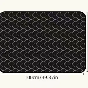 Car trunk mat non-slip crystal velvet black grid universal storage car boot mat 100cm