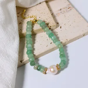 Natürliches Süßwasserperle Armband Barock Perlenarmband Mit Legierung Strass-Abstandhalter Elegante Handgefertigte Schmuck Für Damen