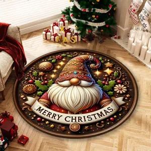 Alfombra redonda de terciopelo cristal de Navidad detalle, decoración festiva para suelo
