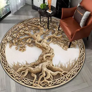 3D visuele boom kristal fluweel rond vloerkleed voor woonkamer slaapkamer vloer decoratie