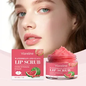Scrub Χειλιών Καρπούζι Γκουάβα Απαλή Απολέπιση Ενυδατικό Λείανση Φροντίδα Χειλιών Φυσικό Βάζο