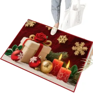 Weihnachten Fußmatte Kristall Samt Feiertag Dekoration Bodenmatte rutschfest Heim Eingang