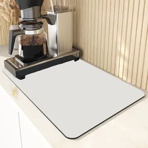 Solid color coffee maker mat for kitchen countertop absorbent pad product detail view