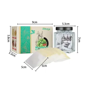 Detailansicht der Maße für South Moon Beifuß Nabelpflaster, Box und Glasset, 30 Stück.