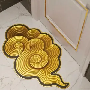 Gedetailleerd overzicht van de 3D wolk diatomiet deurmat, absorberend en antislip thuis.